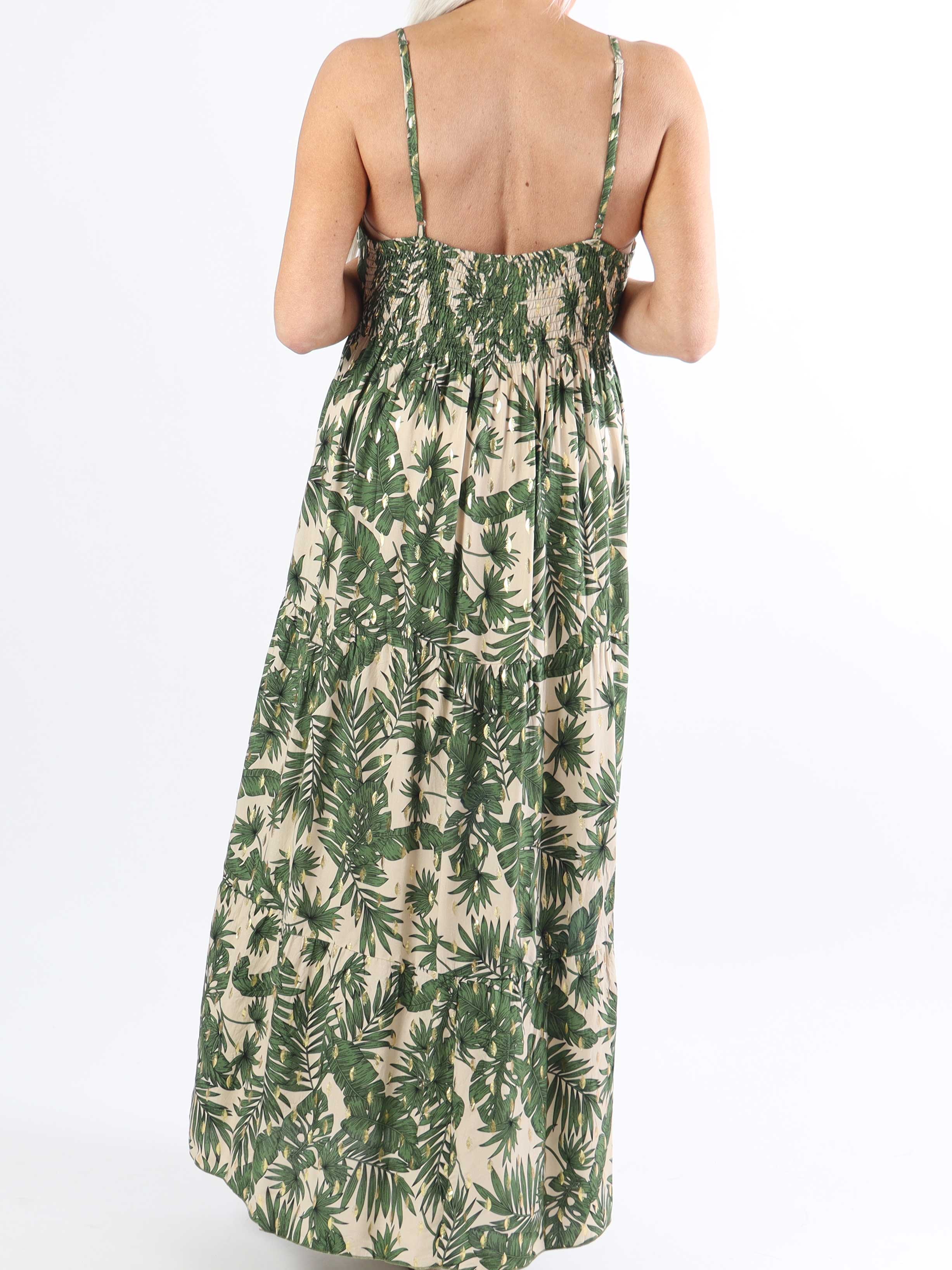 Lucie Palm - Plus size stropkjole i viskose med palmeprint